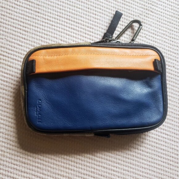 Coach North/South Hybrid Pouch Clutch In Colorblock Signature Canvas - Picture 2 of 13